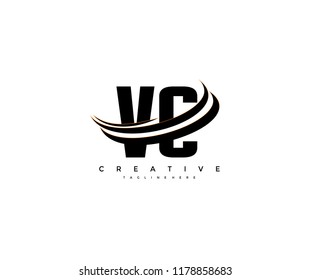 VC Letter Creative Modern Monogram Elegant Three Swoosh Logo