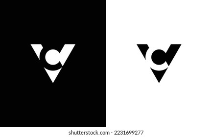 VC Letter Logo And CV Icon Design Vector Illustration.