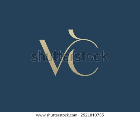 VC letter logo icon design. Classic style luxury initials monogram.