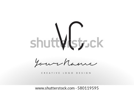 vc letters logo design slim simple stock vector royalty free simple letter design