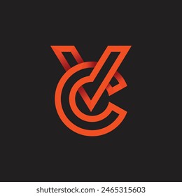 vc logo abstract symbol vector