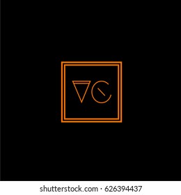 vc logo letter initial, Abstract Polygonal Background Logo, design for Corporate Business Identity,flat icon, Alphabet letter