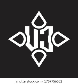 Monograma de logotipo VC con cuatro cono redondeado por la plantilla de diseño de forma