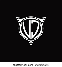 Monograma de logotipo VC aislado con forma de círculo y tres plantillas de diseño de flecha