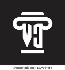 VC Logo monogram with pillar style design template