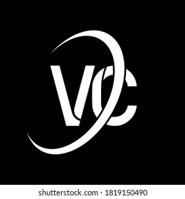 VC logo. V C design. White VC letter. VC/V C letter logo design. Initial letter VC linked circle uppercase monogram logo.	