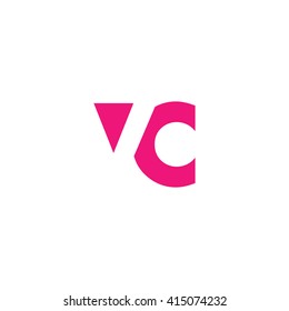 Logotipo VC. Elemento de carta de promoción de marca gráfica vectorial. Fondo blanco