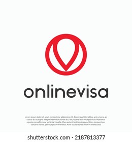 VC or OV combining letter V and O as location pin modern creative premium logo design vector template