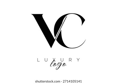 VC Serif Letter Monogram Typography Logo for Elegant Premium Branding Identity