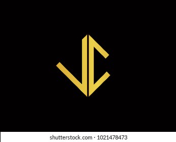 vc square shape Gold color logo