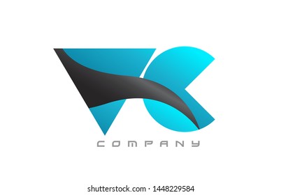 VC V C blue black alphabet combination letter logo design suitable for a company or business