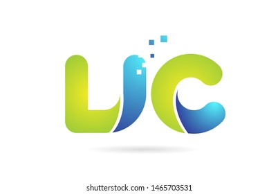vc v c blue green alphabet combination letter logo design suitable for a company or business