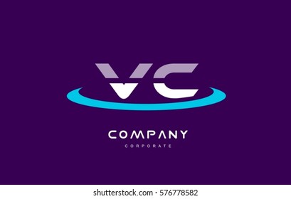 vc v c cyan magenta blue letter combination alphabet vector company logo icon sign design template 