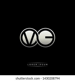 VC V C initial letter linked circle capital monogram logo modern template silver color edition