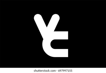 VC V C letter logo combination alphabet vector creative company icon design template modern  black white bold