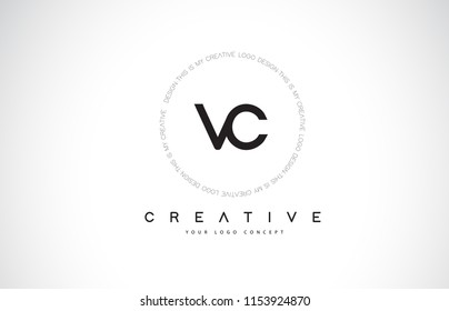 VC V C Logo Design with Black and White Creative Icon Text Letter Vector.