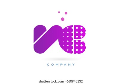 vc v c pink dots dotted letter logo alphabet creative company vector icon design template