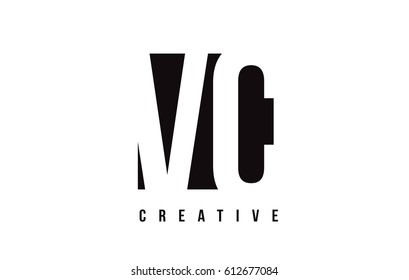 VC V C White Letter Logo Design with Black Square Vector Illustration Template.