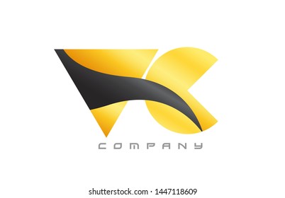 VC V C yellow black alphabet combination letter logo design suitable for a company or business
