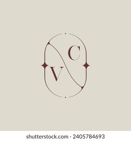 VC wedding classic in elegant monogram with high quality professional design that will print well