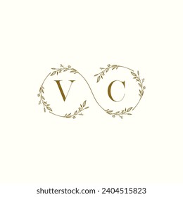 VC wedding infinity in elegant monogram with high quality professional design that will print well