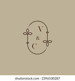 VC wedding initial logo in high quality professional design that will print well across any print media