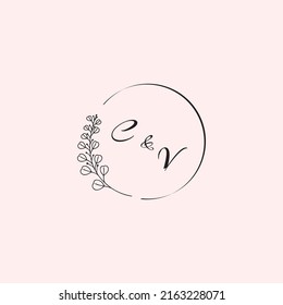 VC wedding logo letters in high quality professional design that will print well across any print media
