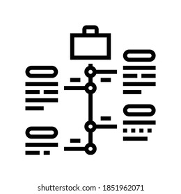 vcareer growth line icon vector. vcareer growth sign. isolated contour symbol black illustration
