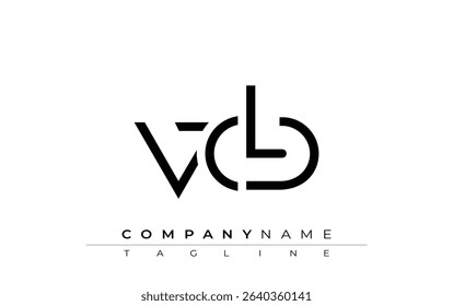 VCB abstract letter design. Modern Business Logo Design With Abstract Typography and Contemporary Style