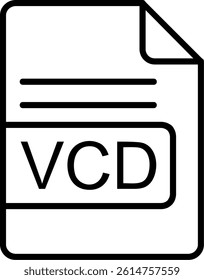 VCD File Format Line Vector Icon Design