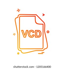 VCD file type icon design vector