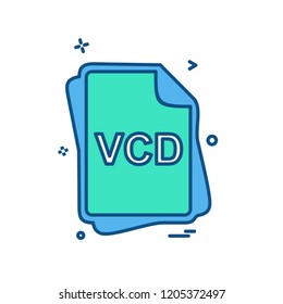VCD file type icon design vector