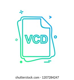 VCD file type icon design vector