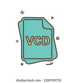 VCD file type icon design vector
