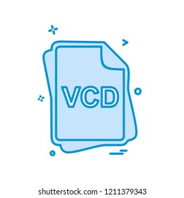 VCD file type icon design vector