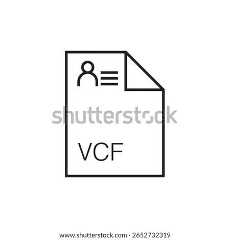 vcf file extension icon outline editable stroke eps 