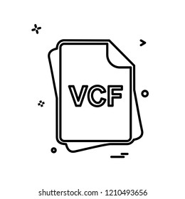 VCF file type  icon design vector