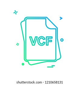 VCF file type  icon design vector