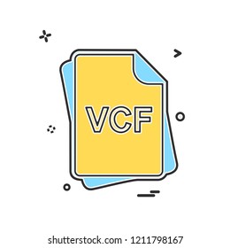 VCF file type  icon design vector