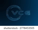 VCG low poly letter logo vector design. VCG lower poly logo design. Low poly logo.