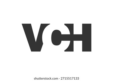 VCH logo design. Initial letter V C H bold font style for tech startups, consulting, corporate branding. Creative company name, headlines typography identity, trendy logotype. Vector illustration.