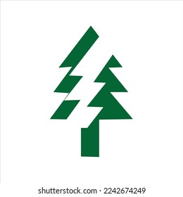 vchristmas tree design lightning vector logo design