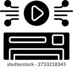 VCR Player Glyph Vector Icon