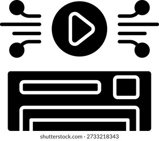 VCR Player Glyph Vector Icon