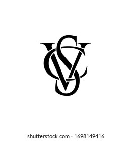 diseño original del logotipo del monograma de la letra vcs