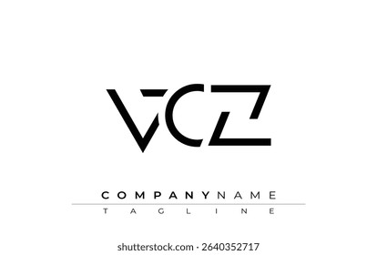 VCZ abstract letter design. Modern Business Logo Design With Abstract Typography and Contemporary Style