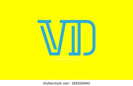 VD abstract initials monogram letter text alphabet logo design