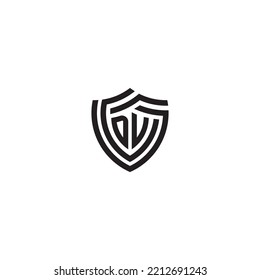 VD abstract line shield concept in high quality professional design that will print well across any print media