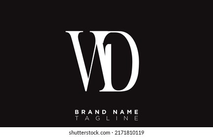 Letras de alfabeto de VD Iniciales logotipo de monograma DV, V y D