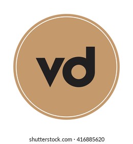 vd brown letters ,abstract background logo, design identity in circle, alphabet letter